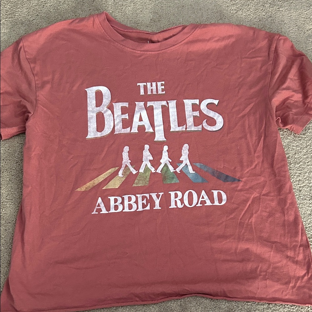 The Beatles Abbey Road Kids T-Shirt - Coral
